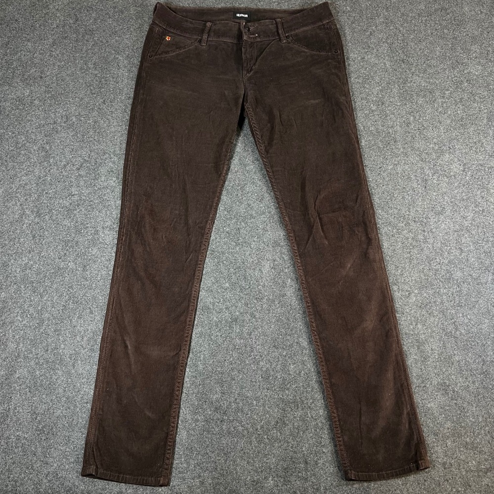 Hudson Collin Flap Skinny Jeans 29 Chocolate Brown Corduroy Low Rise Y2K Fall